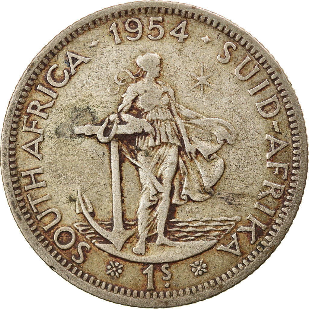Coin, South Africa, Elizabeth II, Shilling, 1954, Pretoria, VF(20-25), Silver