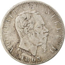 Monnaie, Italie, Vittorio Emanuele II, 20 Centesimi, 1863, Torino, TB, Argent