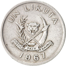 CONGO, DEMOCRATIC REPUBLIC, Likuta, 1967, EF(40-45), Aluminum, KM:8