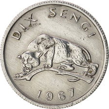 CONGO, DEMOCRATIC REPUBLIC, 10 Sengis, 1967,AU(55-58),Aluminum, KM:7