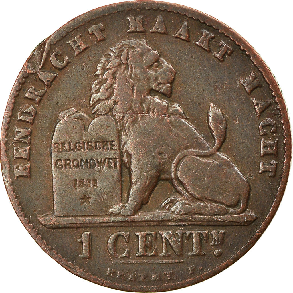 Coin, Belgium, Leopold II, Centime, 1907, EF(40-45), Copper, KM:34.1