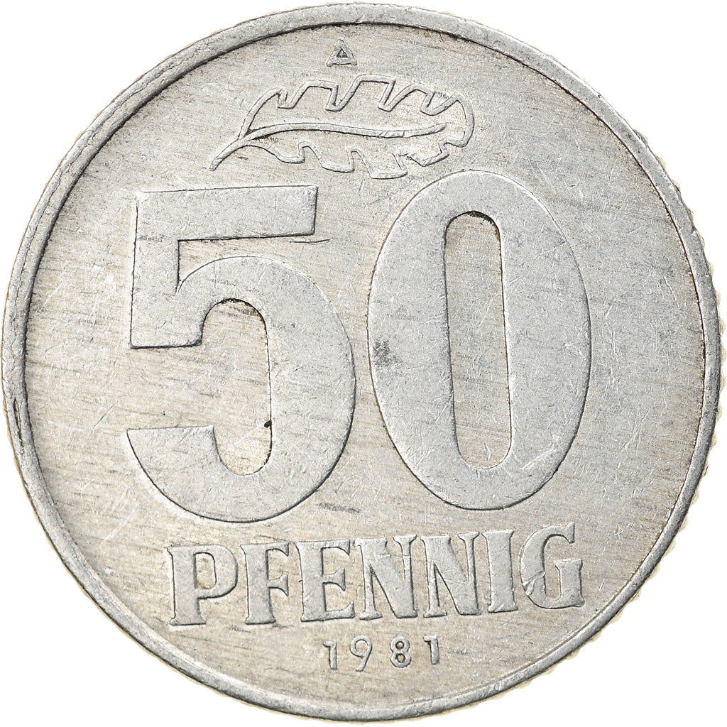 Moeda, ALEMANHA - REPÚBLICA DEMOCRÁTICA, 50 Pfennig, 1981, Berlin, EF(40-45)