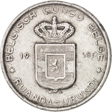 Congo belga, RUANDA-URUNDI, 5 Francs, 1958, BC+, Aluminio, KM:3