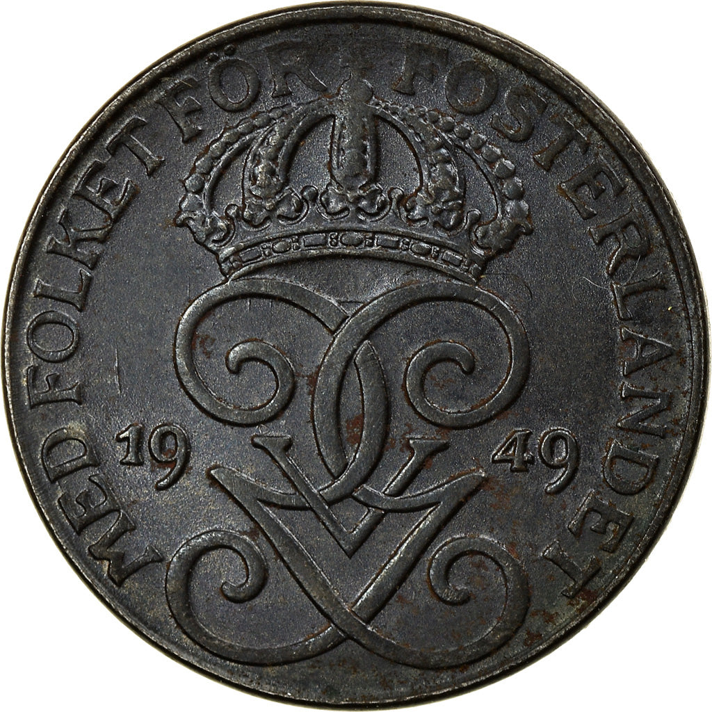 Coin, Sweden, Gustaf V, Ore, 1949, AU(50-53), Iron, KM:810