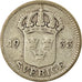 Moneta, Svezia, Gustaf V, 25 Öre, 1933, BB, Argento, KM:785