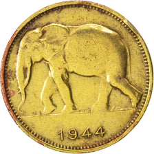 Belgian Congo, Franc, 1944, EF(40-45), Brass, KM:26