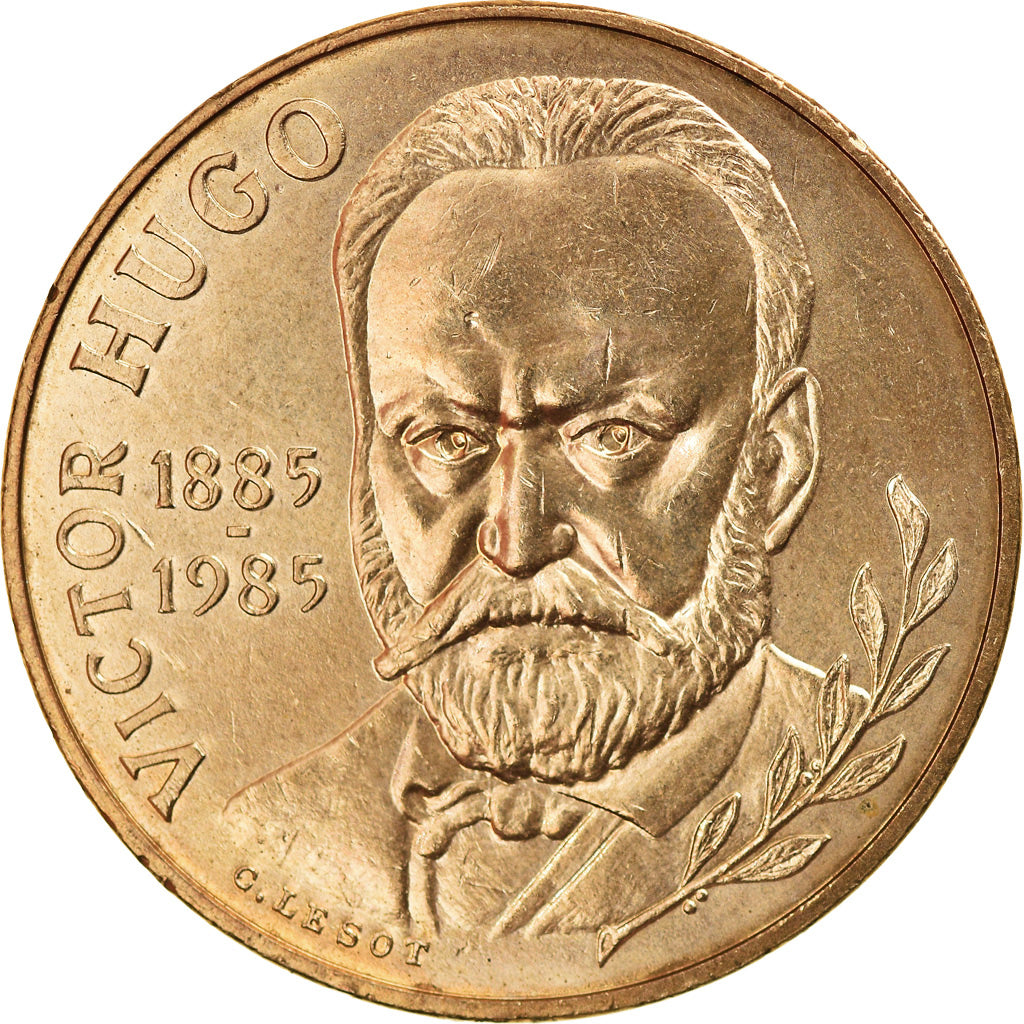 Moneta, Francia, Victor Hugo, 10 Francs, 1985, BB+, Nichel-bronzo, KM:956