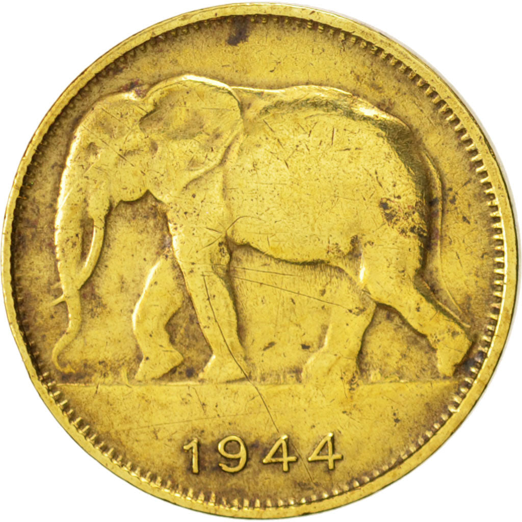 Belgisch-Kongo, Franc, 1944, SS+, Brass, KM:26