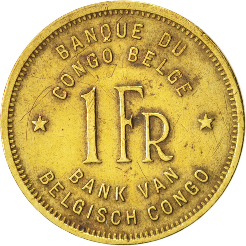 Belgisch-Kongo, Franc, 1944, SS+, Brass, KM:26