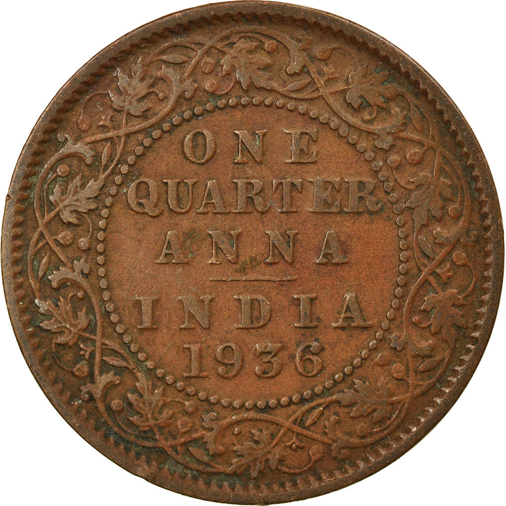 Münze, INDIA-BRITISH, George V, 1/4 Anna, 1936, Bombay, SS, Bronze, KM:512