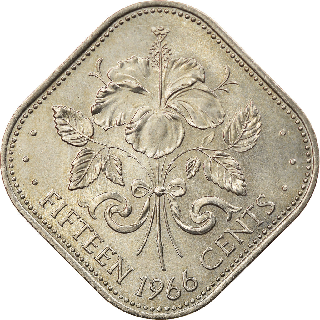Moneta, Bahamas, Elizabeth II, 15 Cents, 1966, SPL-, Rame-nichel, KM:5