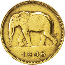 Belgian Congo, 2 Francs, 1946, AU(55-58), Brass, KM:28