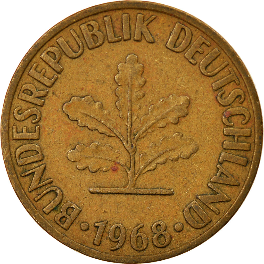 Monnaie, République fédérale allemande, 10 Pfennig, 1968, Hambourg, TTB