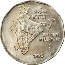 Coin, INDIA-REPUBLIC, 2 Rupees, 1995, AU(50-53), Copper-nickel, KM:121.3