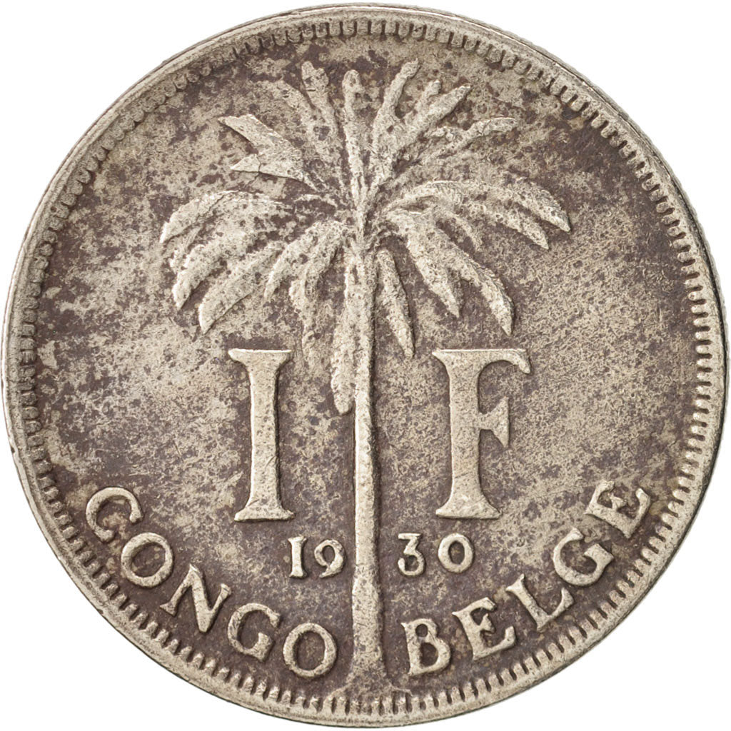 Belgisch-Kongo, Franc, 1930, S+, Copper-nickel, KM:20