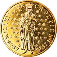 Moneta, Francja, 10 Francs, 1987, AU(55-58), Golden, Gadoury:820