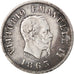 Coin, Italy, Vittorio Emanuele II, 50 Centesimi, 1863, Milan, EF(40-45), Silver