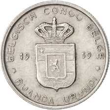 Belgian Congo, RUANDA-URUNDI, Franc, 1959, AU(50-53), Aluminum, KM:4