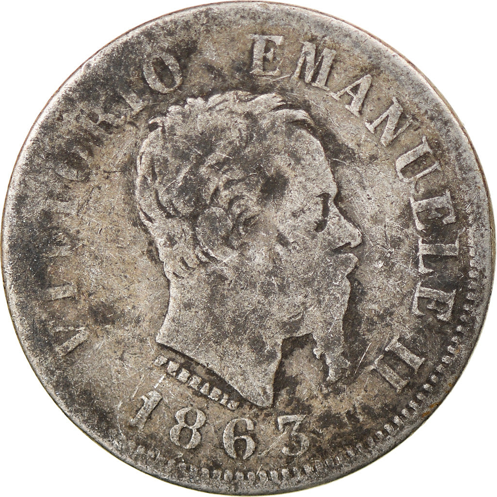 Coin, Italy, Vittorio Emanuele II, 50 Centesimi, 1863, Naples, VF(20-25)