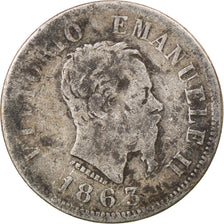 Coin, Italy, Vittorio Emanuele II, 50 Centesimi, 1863, Naples, VF(20-25)