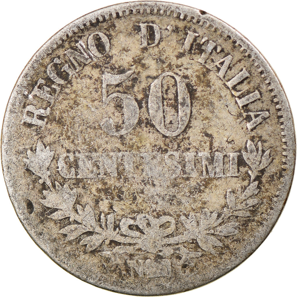 Coin, Italy, Vittorio Emanuele II, 50 Centesimi, 1863, Naples, VF(20-25)