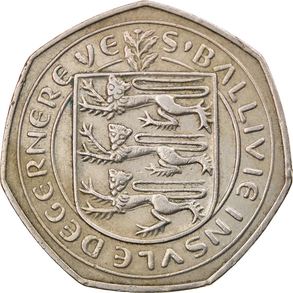 Moneta, Guernsey, Elizabeth II, 50 New Pence, 1969, BB, Rame-nichel, KM:25