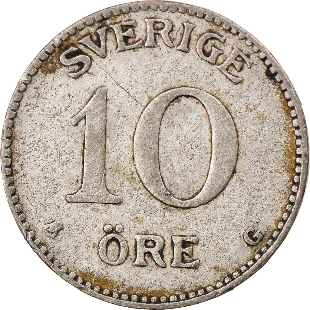 Coin, Sweden, Gustaf V, 10 Öre, 1936, EF(40-45), Silver, KM:780