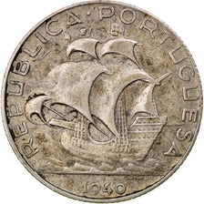 Coin, Portugal, 2-1/2 Escudos, 1940, EF(40-45), Silver, KM:580