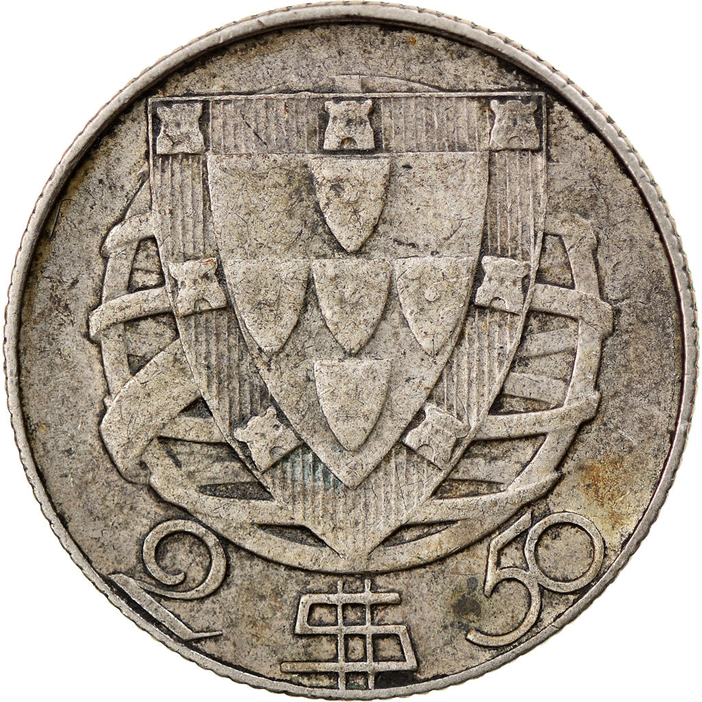 Coin, Portugal, 2-1/2 Escudos, 1940, EF(40-45), Silver, KM:580