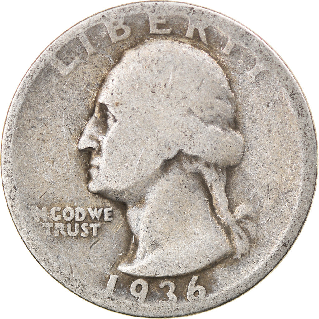 Coin, United States, Washington Quarter, Quarter, 1936, U.S. Mint, Philadelphia