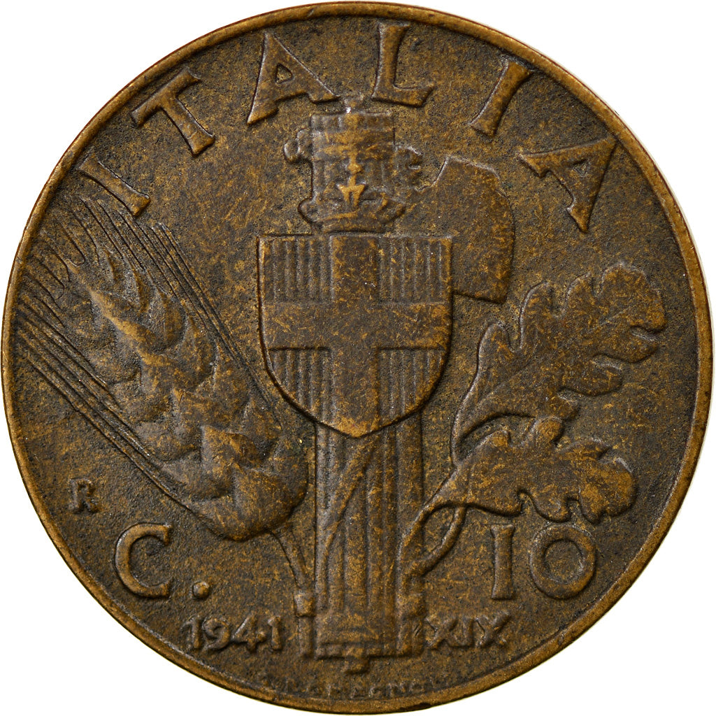 Munten, Italië, Vittorio Emanuele III, 10 Centesimi, 1941, Rome, ZF+