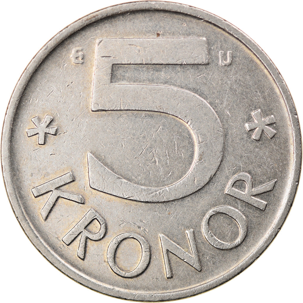 Münze, Schweden, Carl XVI Gustaf, 5 Kronor, 1977, SS, Copper-nickel, KM:853