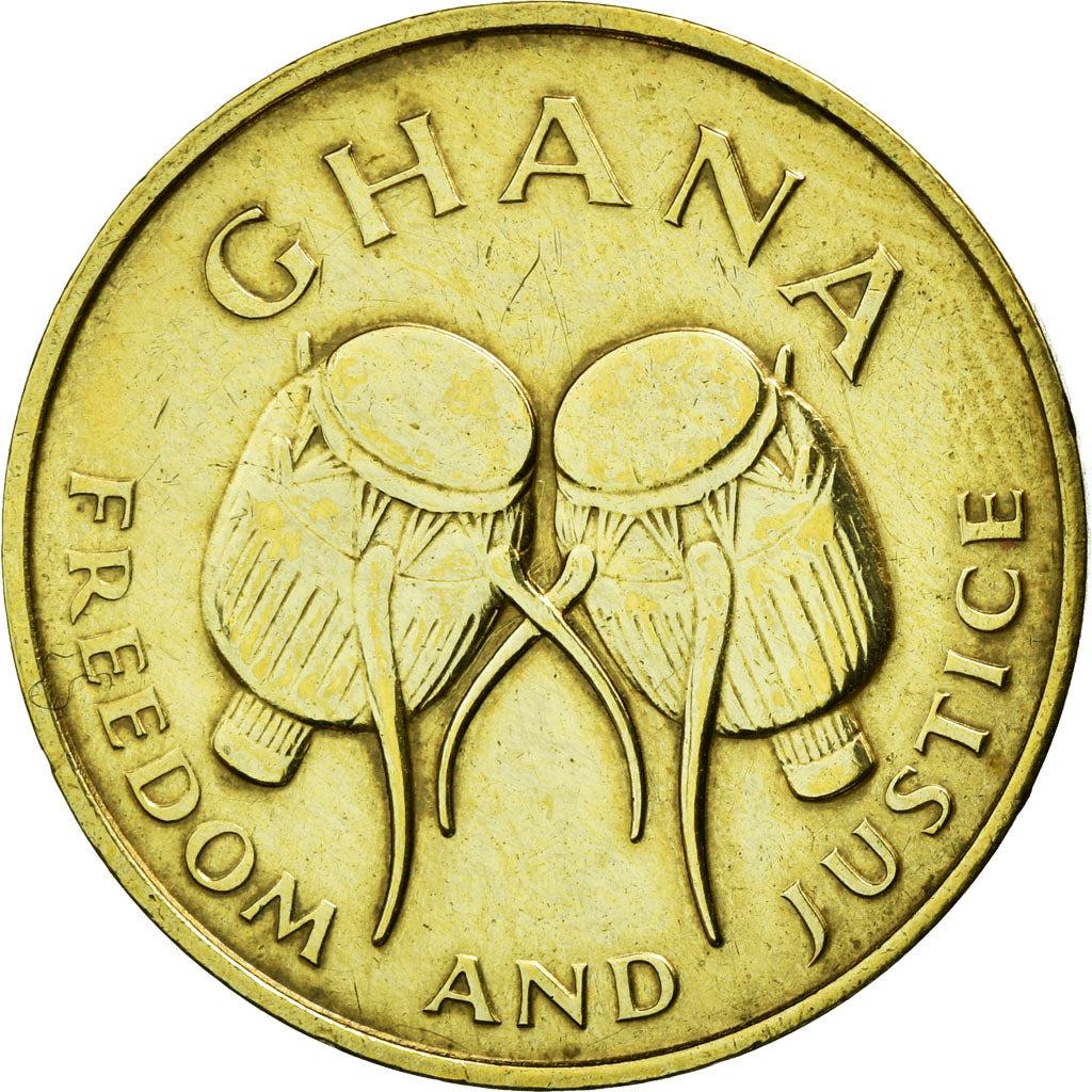Coin, Ghana, 5 Cedis, 1984, AU(50-53), Brass, KM:26