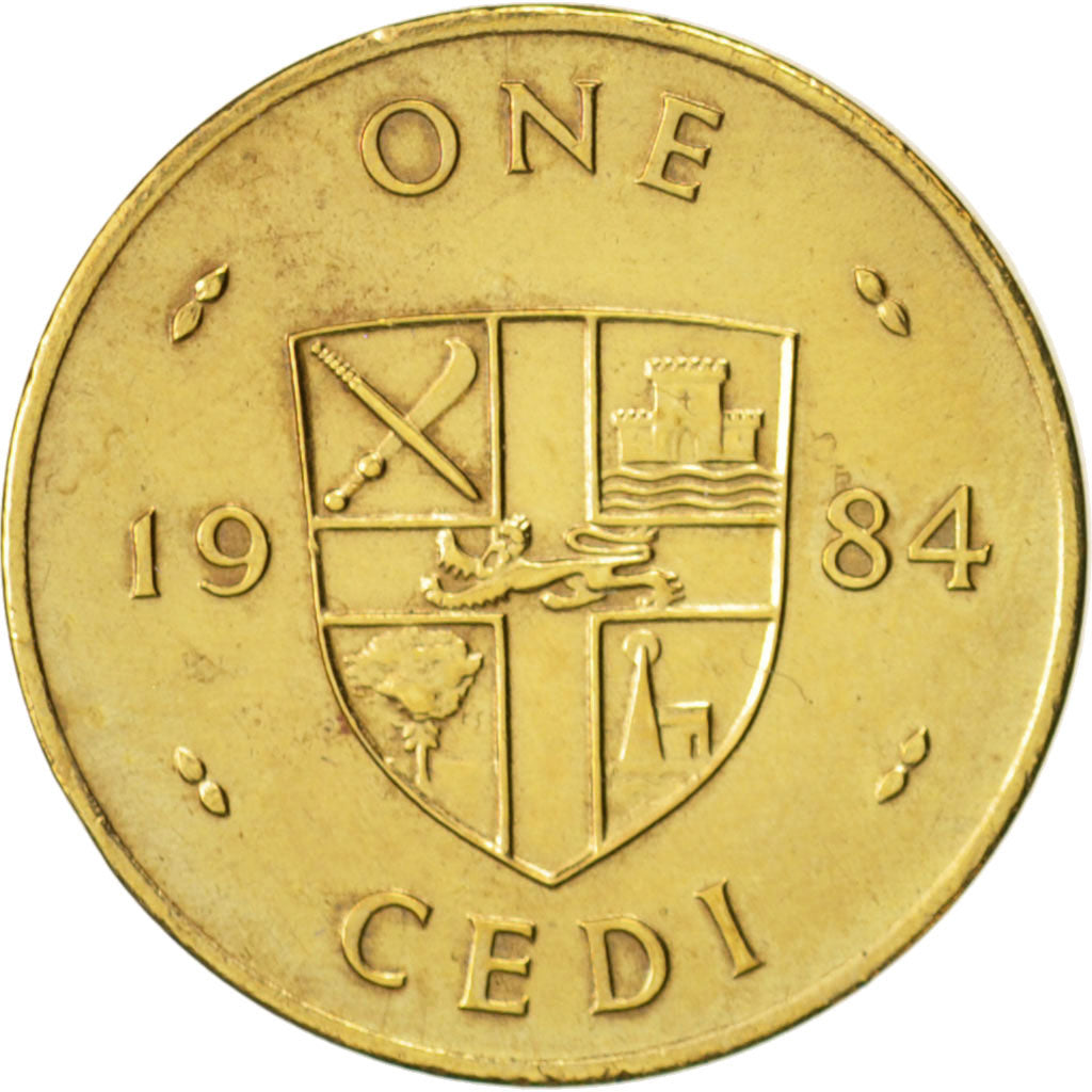 Ghana, Cedi, 1984, SS+, Brass, KM:25