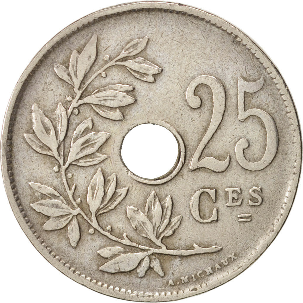 Coin, Belgium, 25 Centimes, 1923, AU(50-53), Copper-nickel, KM:68.1