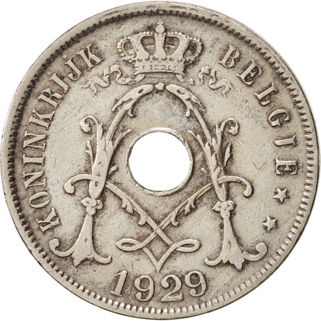 Belgium, 25 Centimes, 1929, AU(50-53), Copper-nickel, KM:68.1