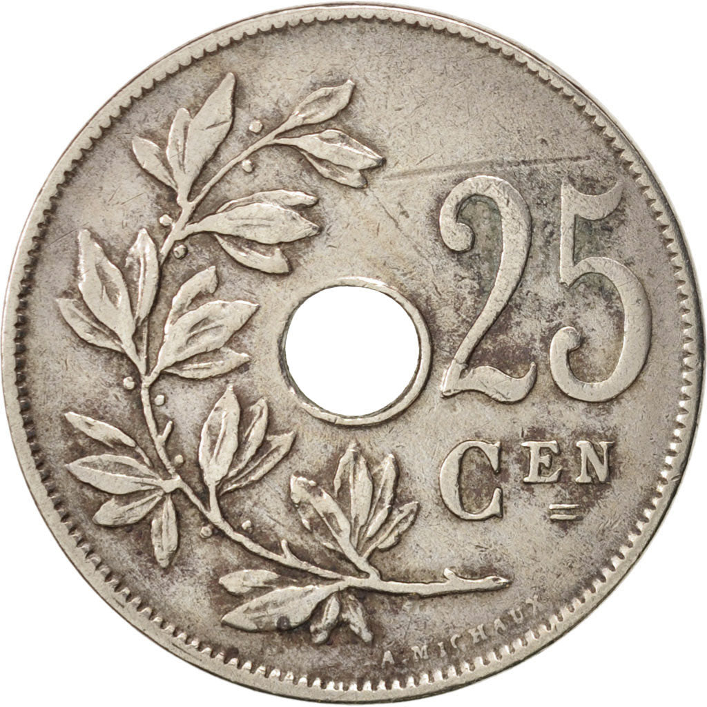 Belgium, 25 Centimes, 1929, AU(50-53), Copper-nickel, KM:68.1