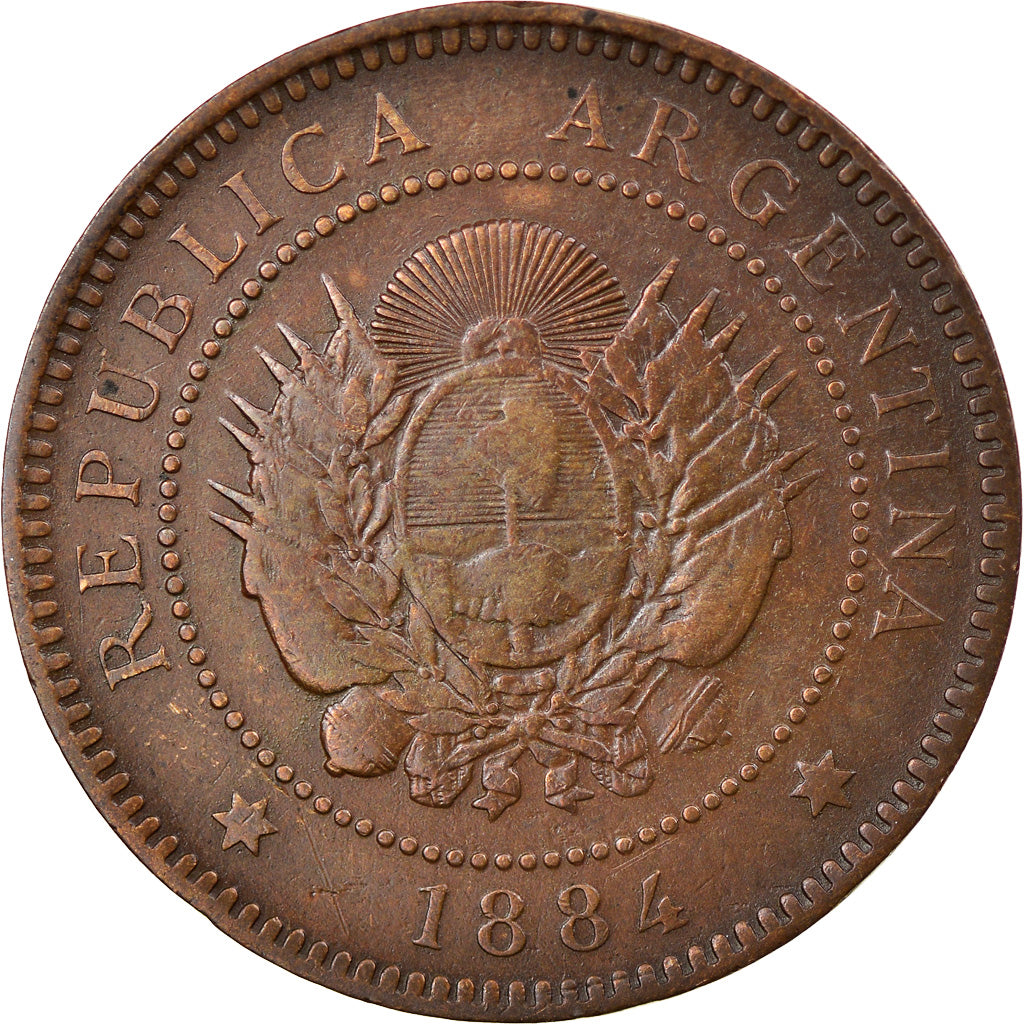 Moneta, Argentina, Centavo, 1884, BB, Bronzo, KM:32