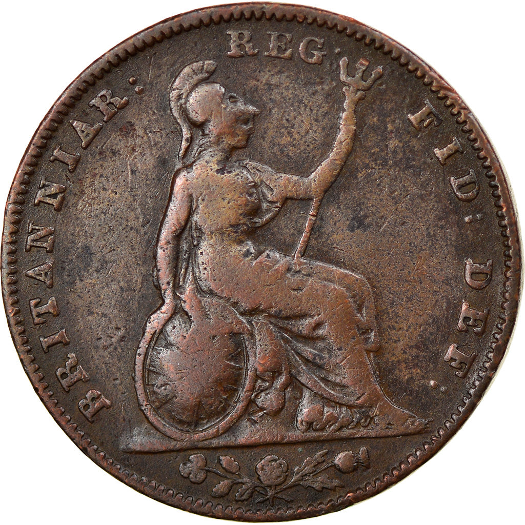 Coin, Great Britain, Victoria, Farthing, 1843, VF(20-25), Copper, KM:725