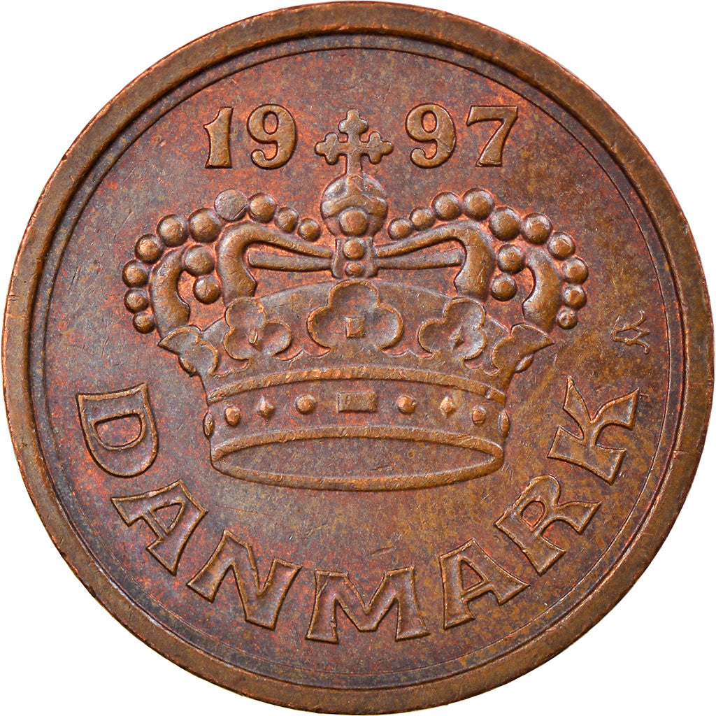 Moneta, Danimarca, Margrethe II, 50 Öre, 1997, Brondby, BB, Bronzo, KM:866.2