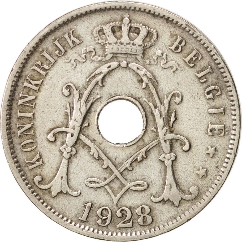 Belgium, 25 Centimes, 1928, AU(50-53), Copper-nickel, KM:68.1