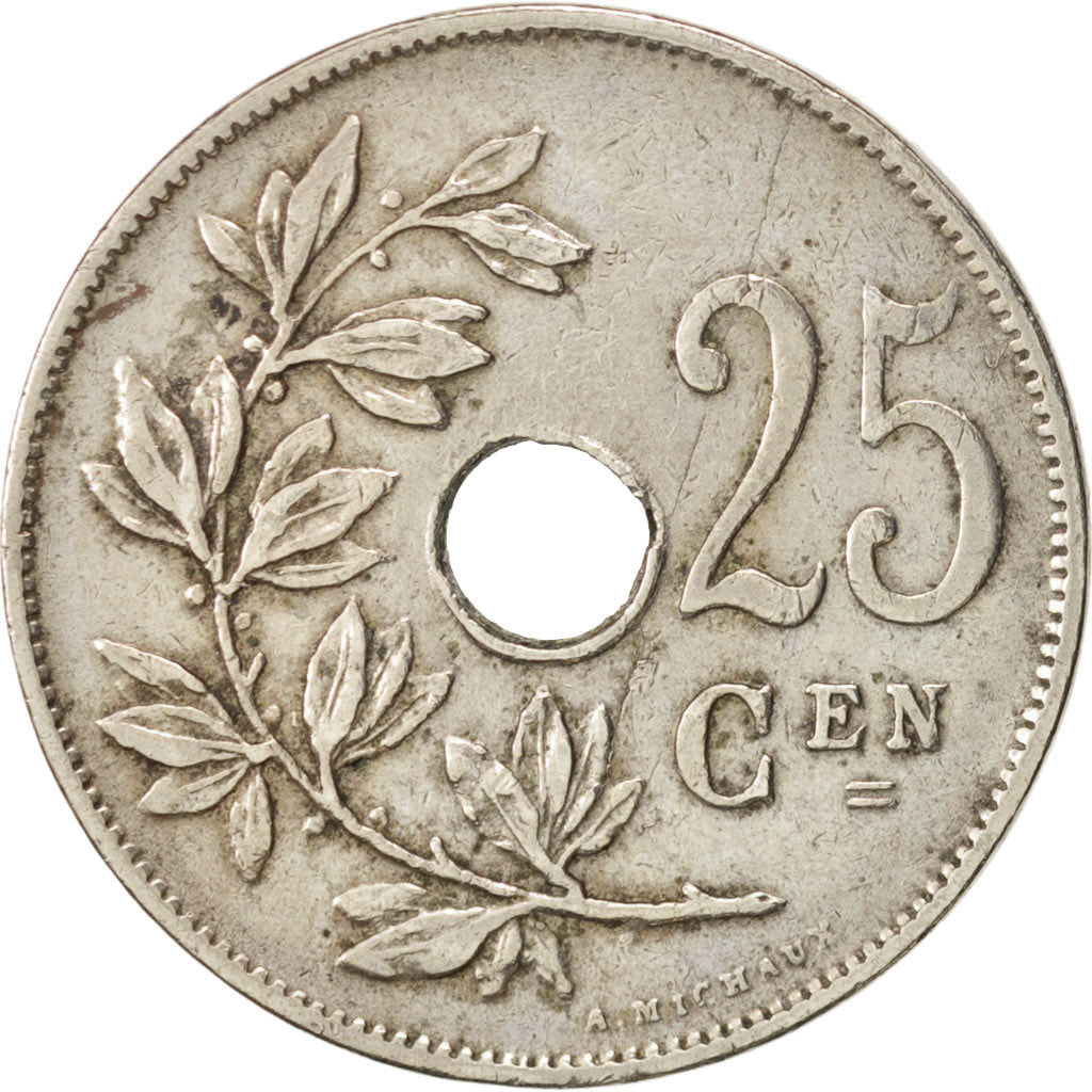Belgium, 25 Centimes, 1928, AU(50-53), Copper-nickel, KM:68.1
