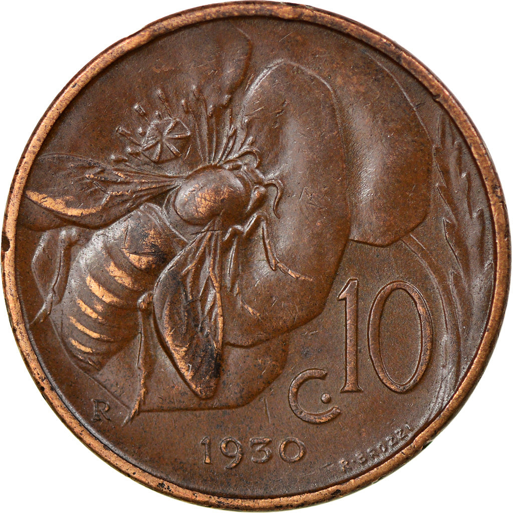 Monnaie, Italie, Vittorio Emanuele III, 10 Centesimi, 1930, Rome, TTB+, Bronze