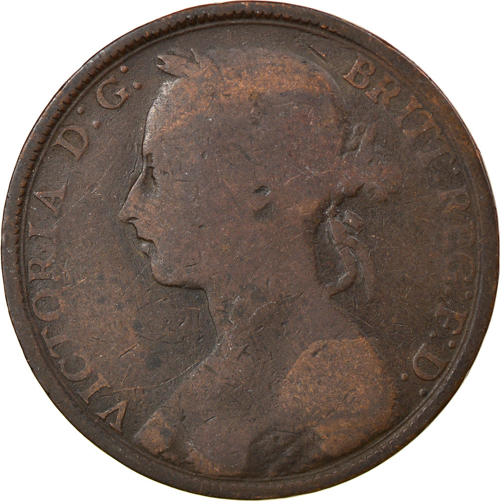 Coin, Great Britain, Victoria, Penny, 1892, F(12-15), Bronze, KM:755