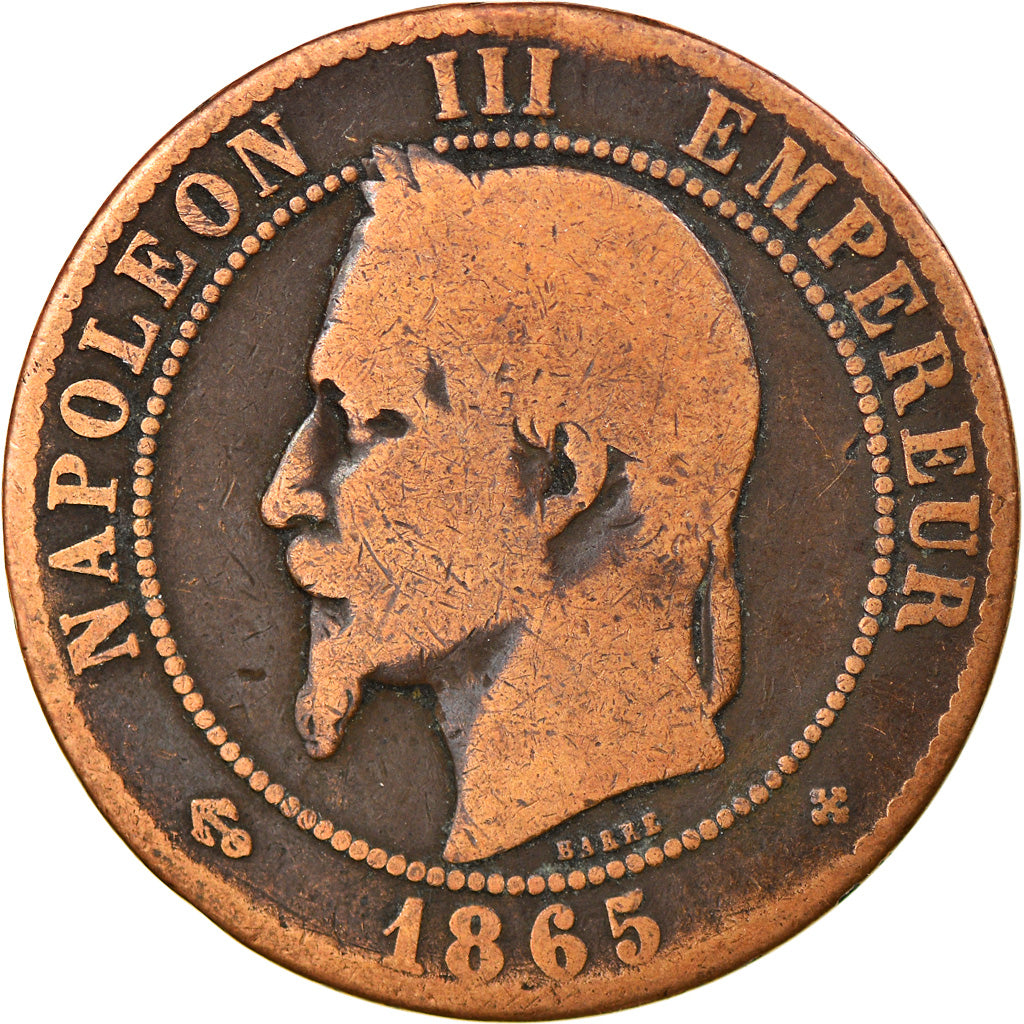 Münze, Frankreich, Napoleon III, Napoléon III, 10 Centimes, 1865, Strasbourg
