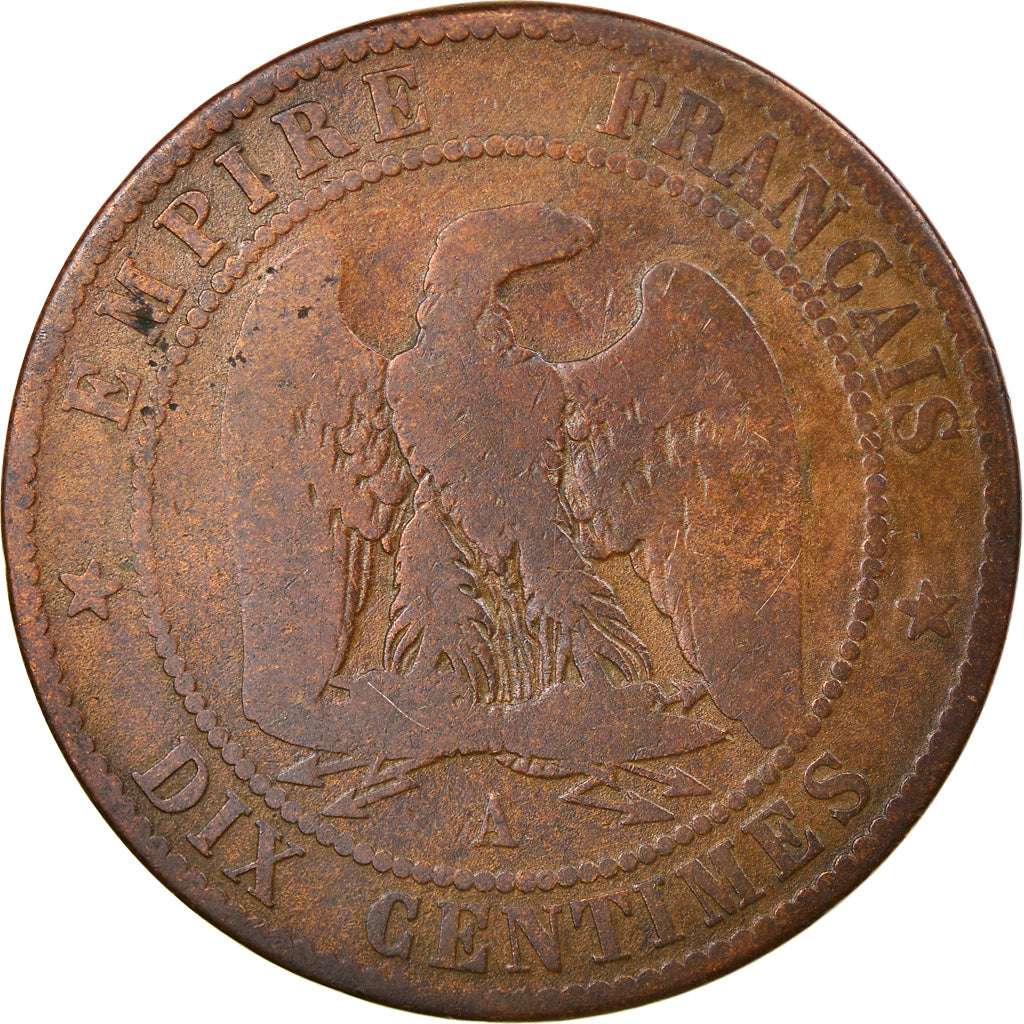 Monnaie, France, Napoleon III, Napoléon III, 10 Centimes, 1853, Paris, B+