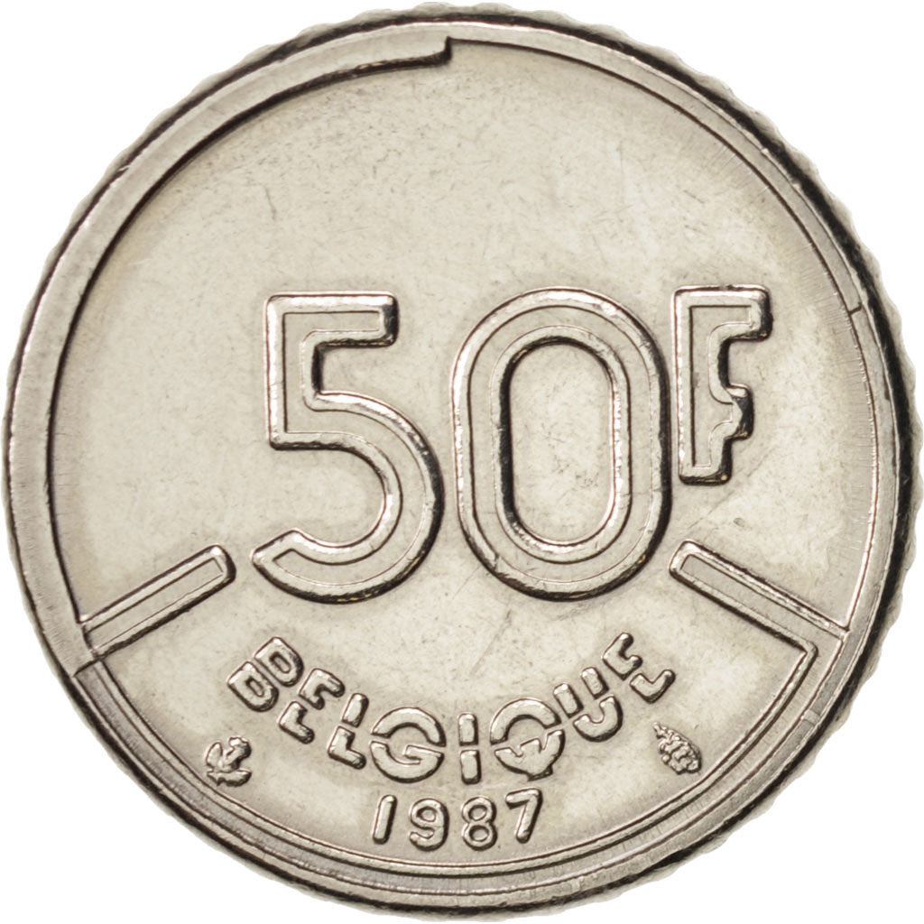 Belgien, Baudouin I, 50 Francs, 50 Frank, 1987, Brussels, SS+, KM 168