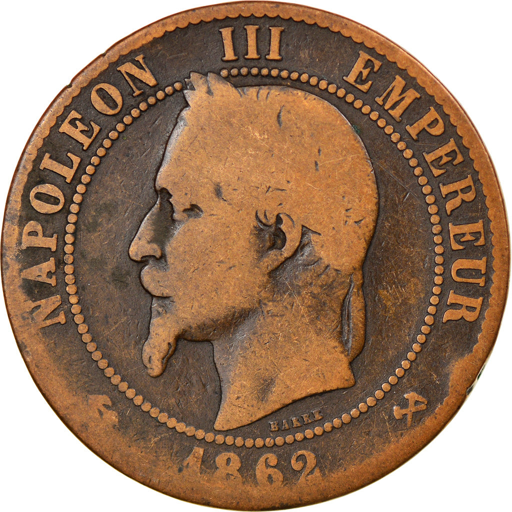 Monnaie, France, Napoleon III, Napoléon III, 10 Centimes, 1862, Bordeaux, TB