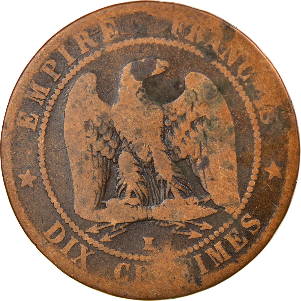 Monnaie, France, Napoleon III, Napoléon III, 10 Centimes, 1862, Bordeaux, TB
