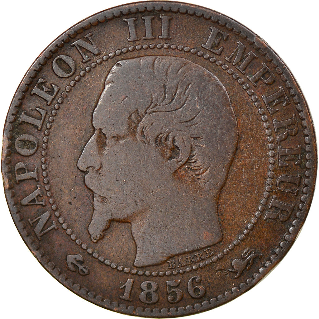 Moneda, Francia, Napoleon III, Napoléon III, 5 Centimes, 1856, Lyon, BC+